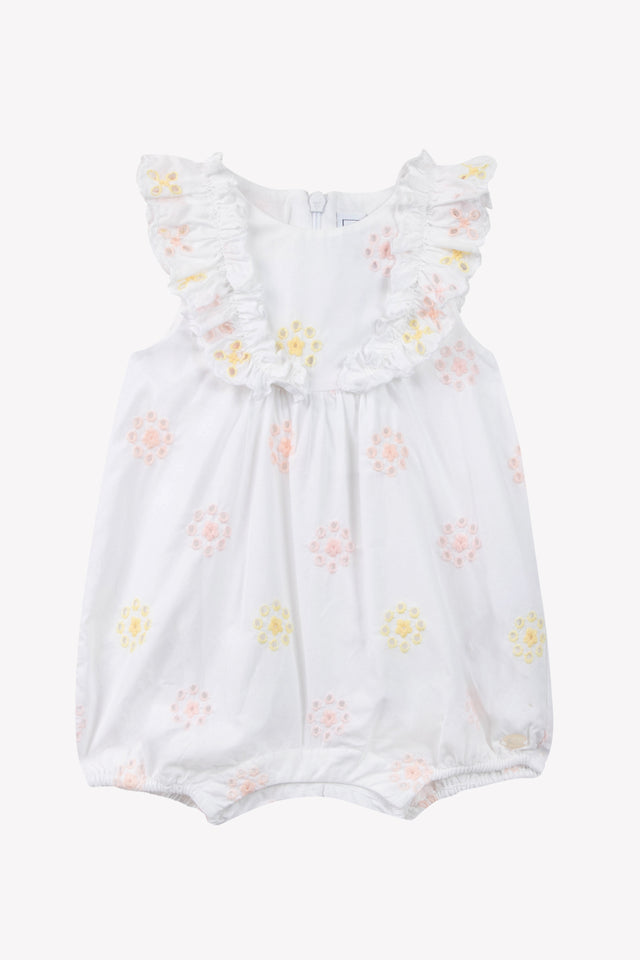 Jumpsuit short - White Embrodery openwork flower - Image principale