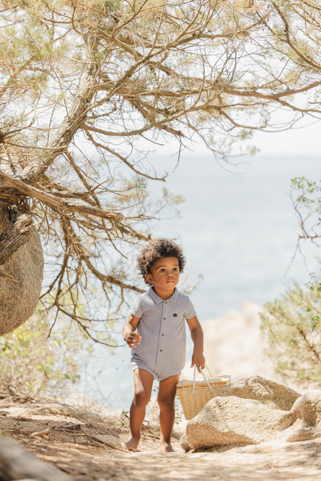 Completo breve - Blu Grigioé Maglia spugna - Image principale