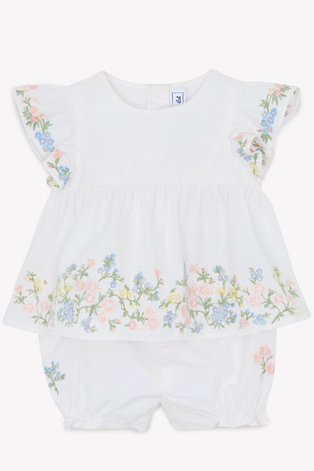 Outfit short - Pale pink Embrodery flowery - Image principale