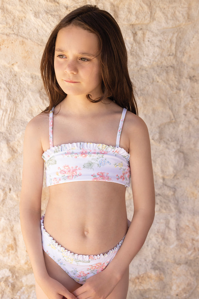 Maillot de bain -  écru 2 pièces imprimé fleuri - Image principale