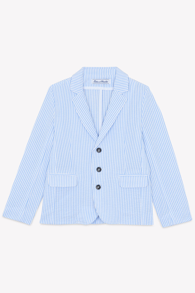 Jacke - Blau Graué Streifens - Image principale