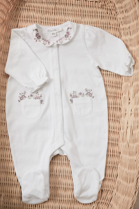 Pajamas - White Embrodery flowery - Image principale