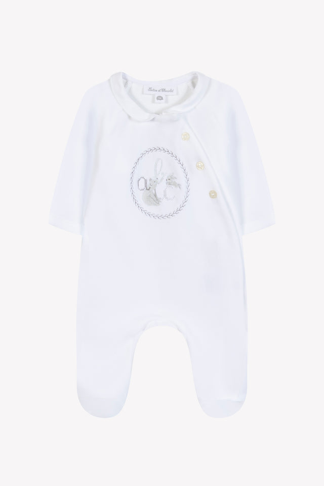 Pyjamas - Weiss Samt Stickerei ABC - Image principale