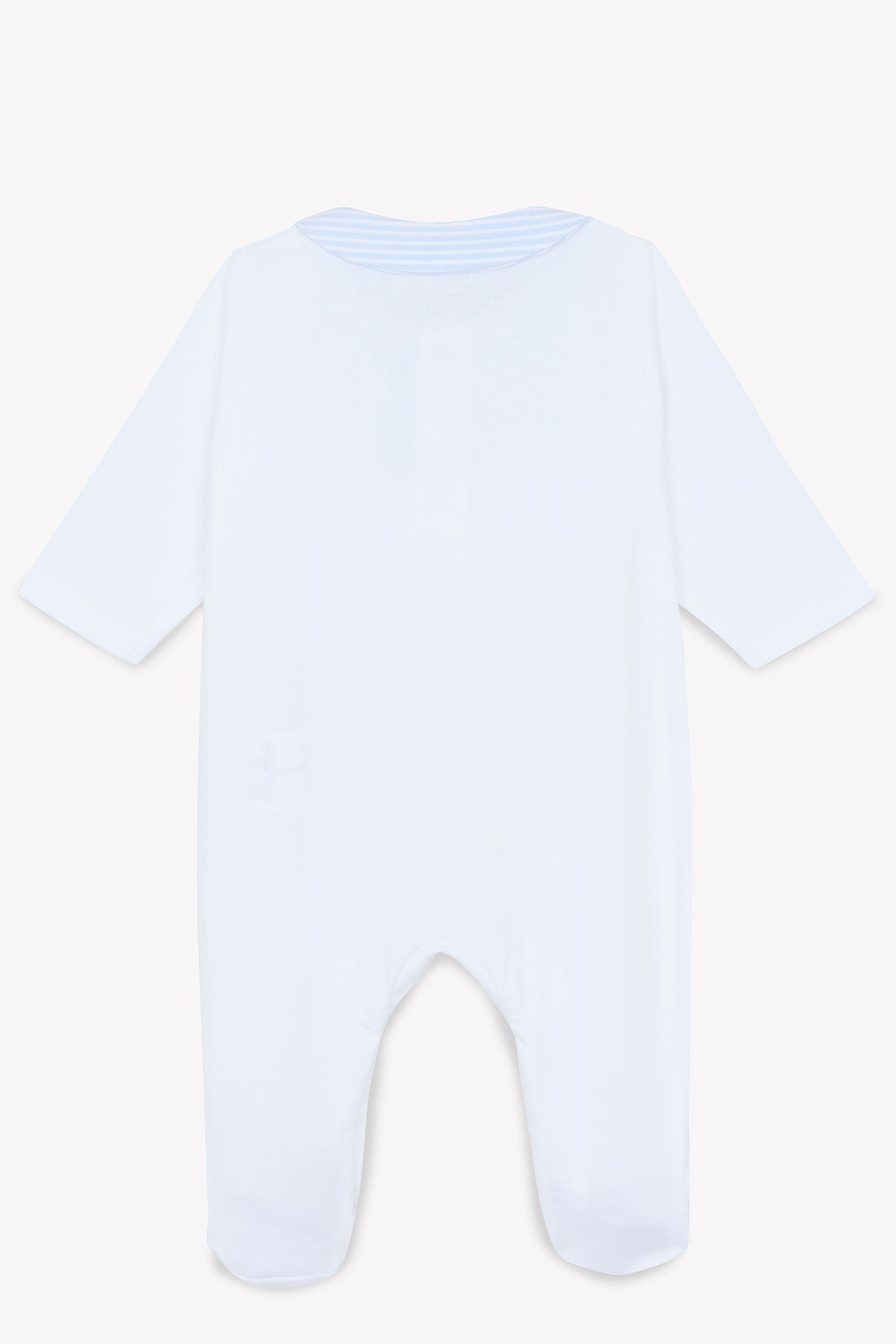 Pyjama - wit met gestreepte puntige kraag