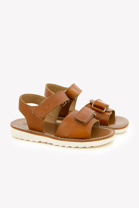 Sandalen - Cognacbruin leer - Image principale