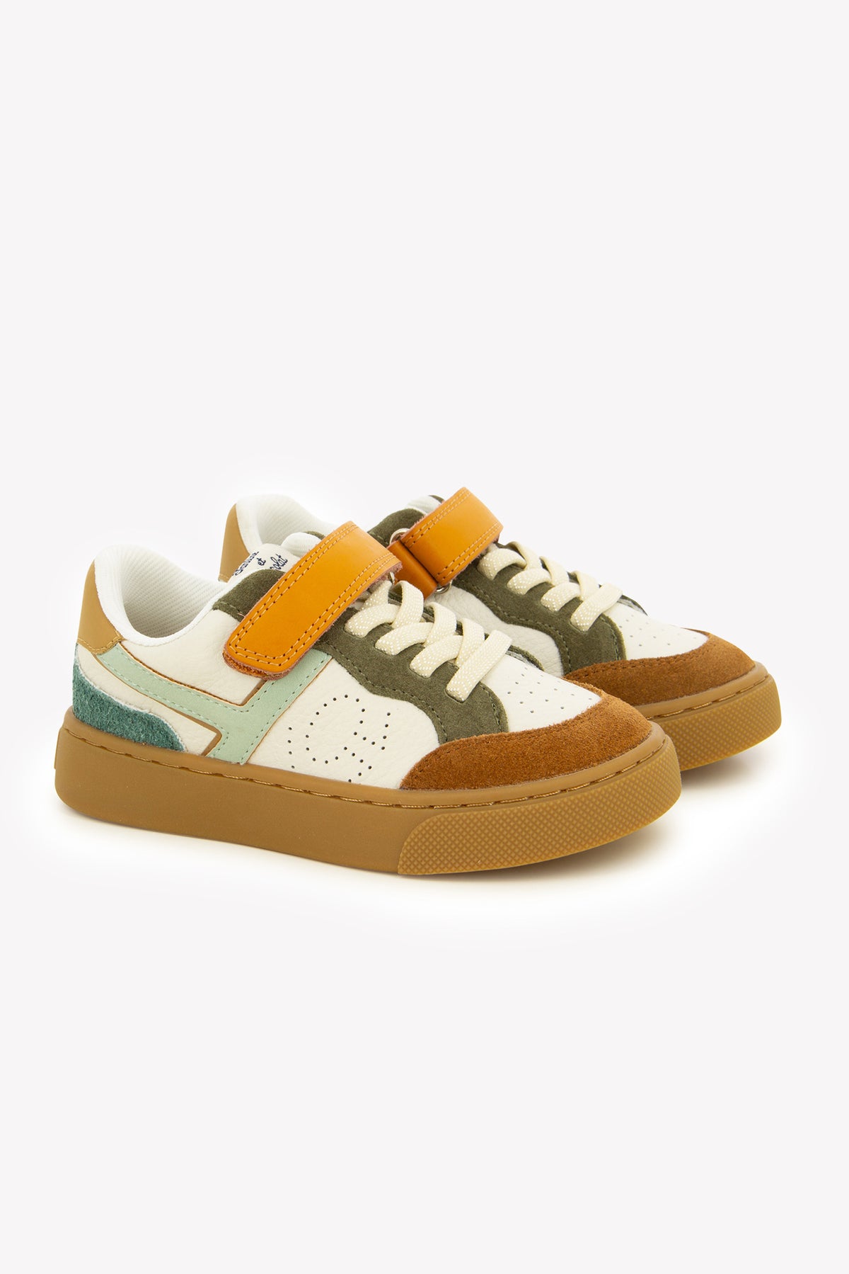Sneakers - Saliegroen leer