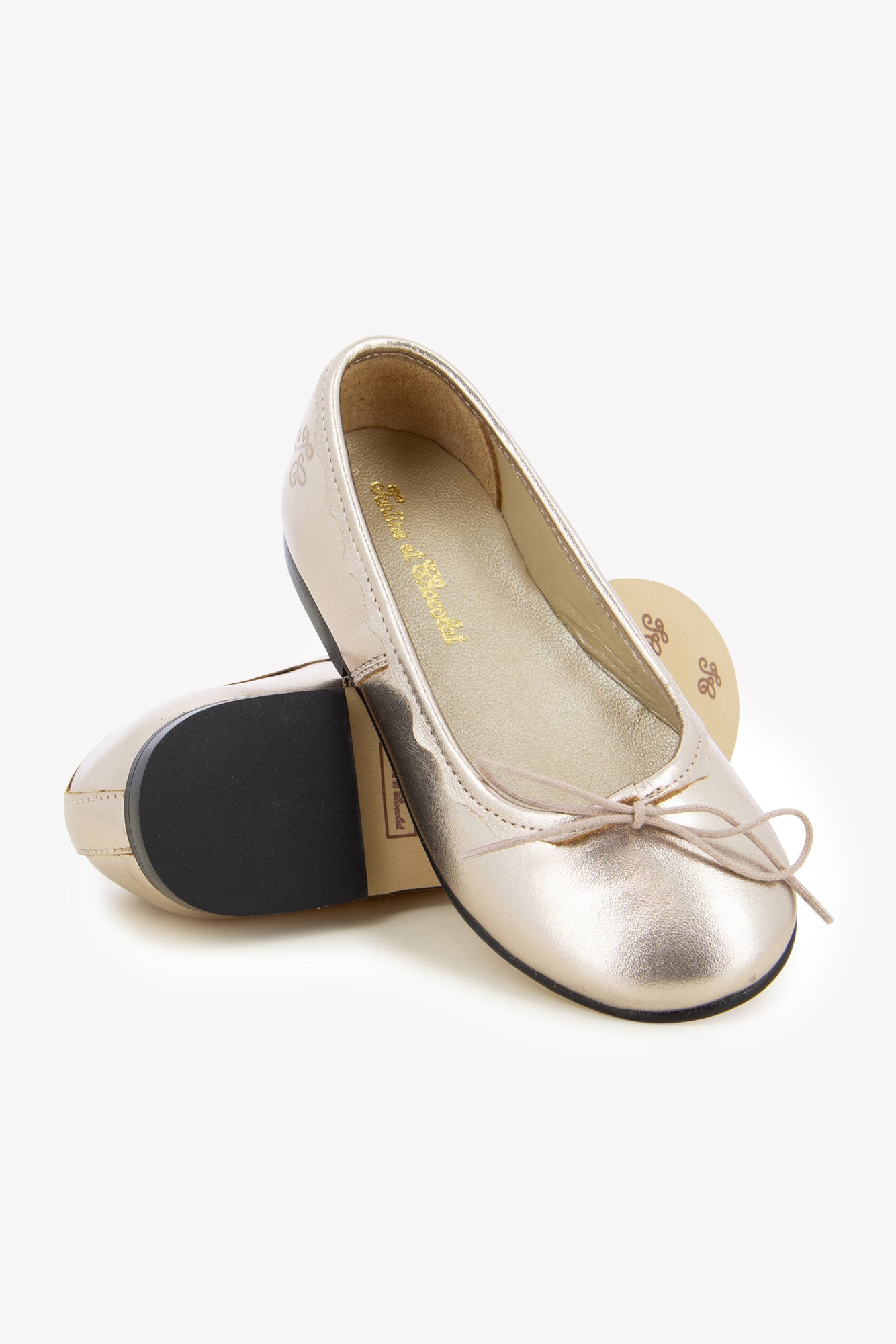 Ballerinas - Gold leather girl | Tartine et Chocolat Ballerinas - Gold leather girl | Tartine et Chocolat