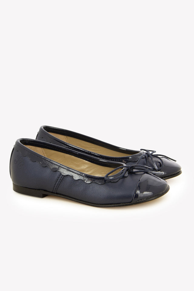 Ballerines - Cuir marine - Image principale