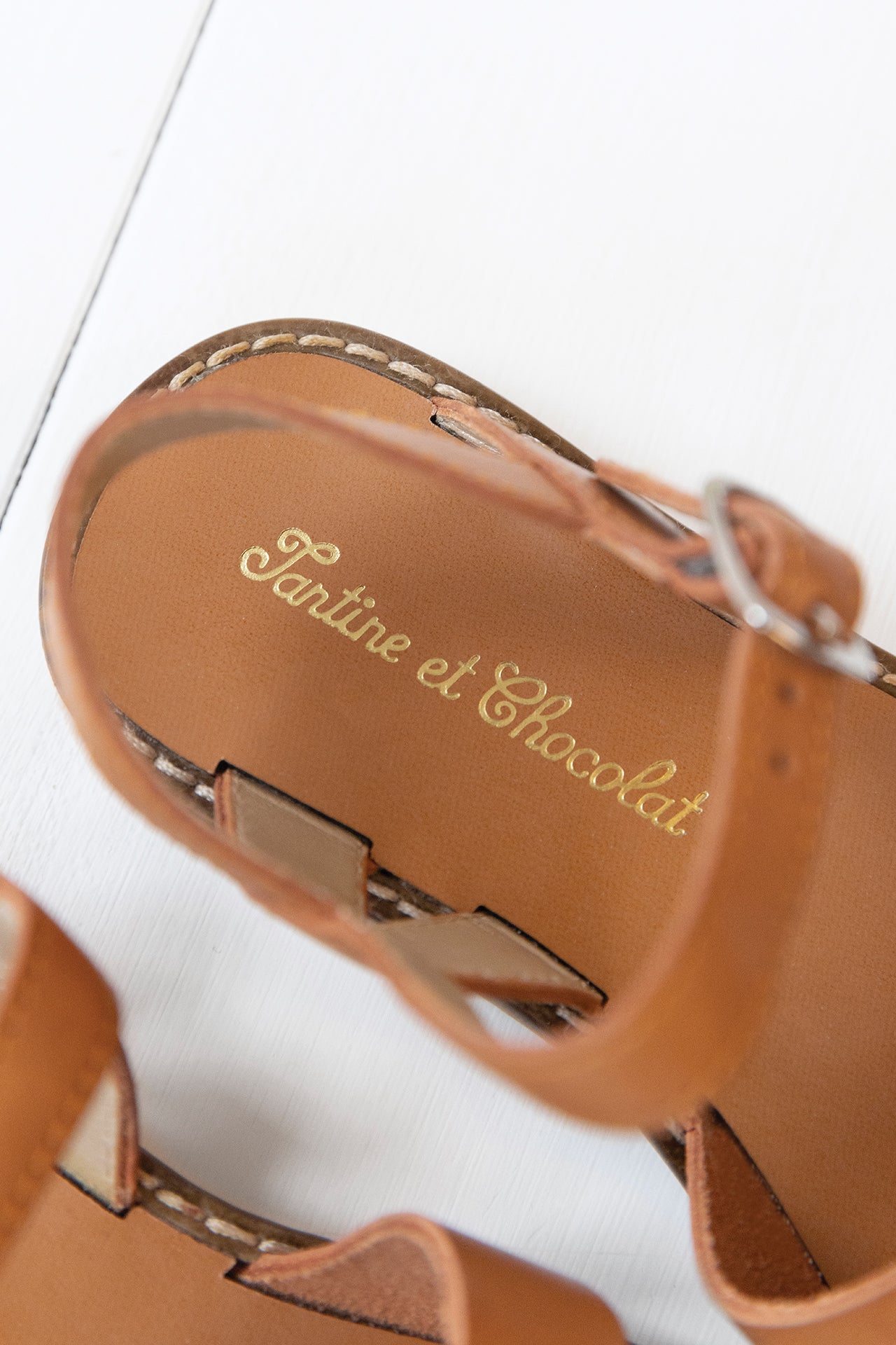 Sandales - Cuir camel et or