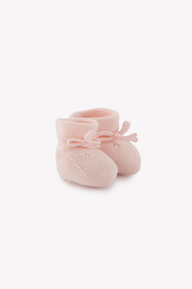 Chaussons - Rose pâle maille ajourée - Image principale