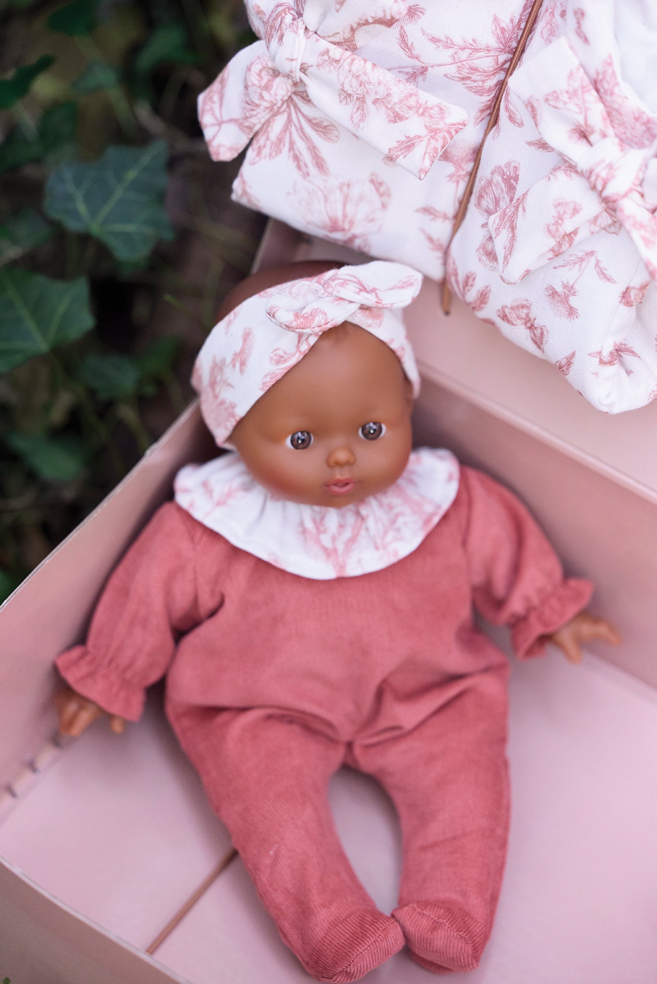 Maleta Sidonie - Minikane x Tartine et Chocolat Toile de Jouy Rosa