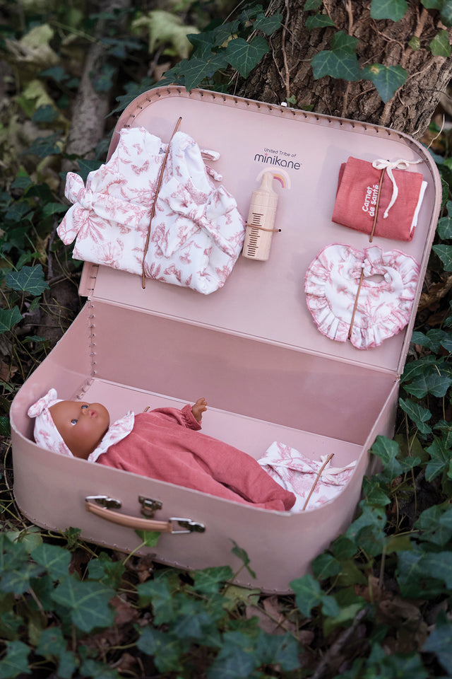 Sidonie suitcase - Minikane x Tartine et Chocolat Toile de Jouy Pink - Image principale