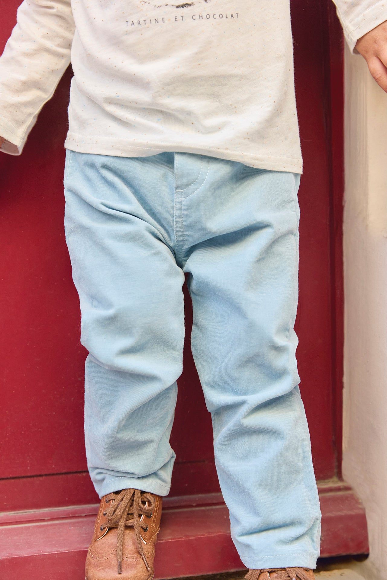 Pantalon - Bleu glacier en velours