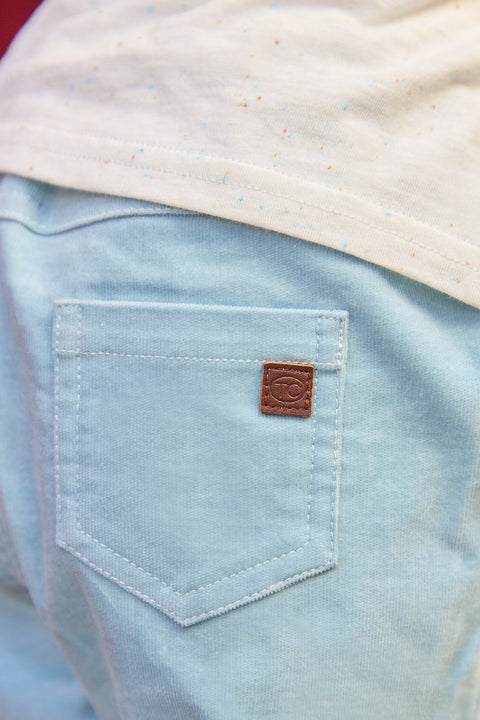 Pantalon - Bleu glacier en velours - Image principale