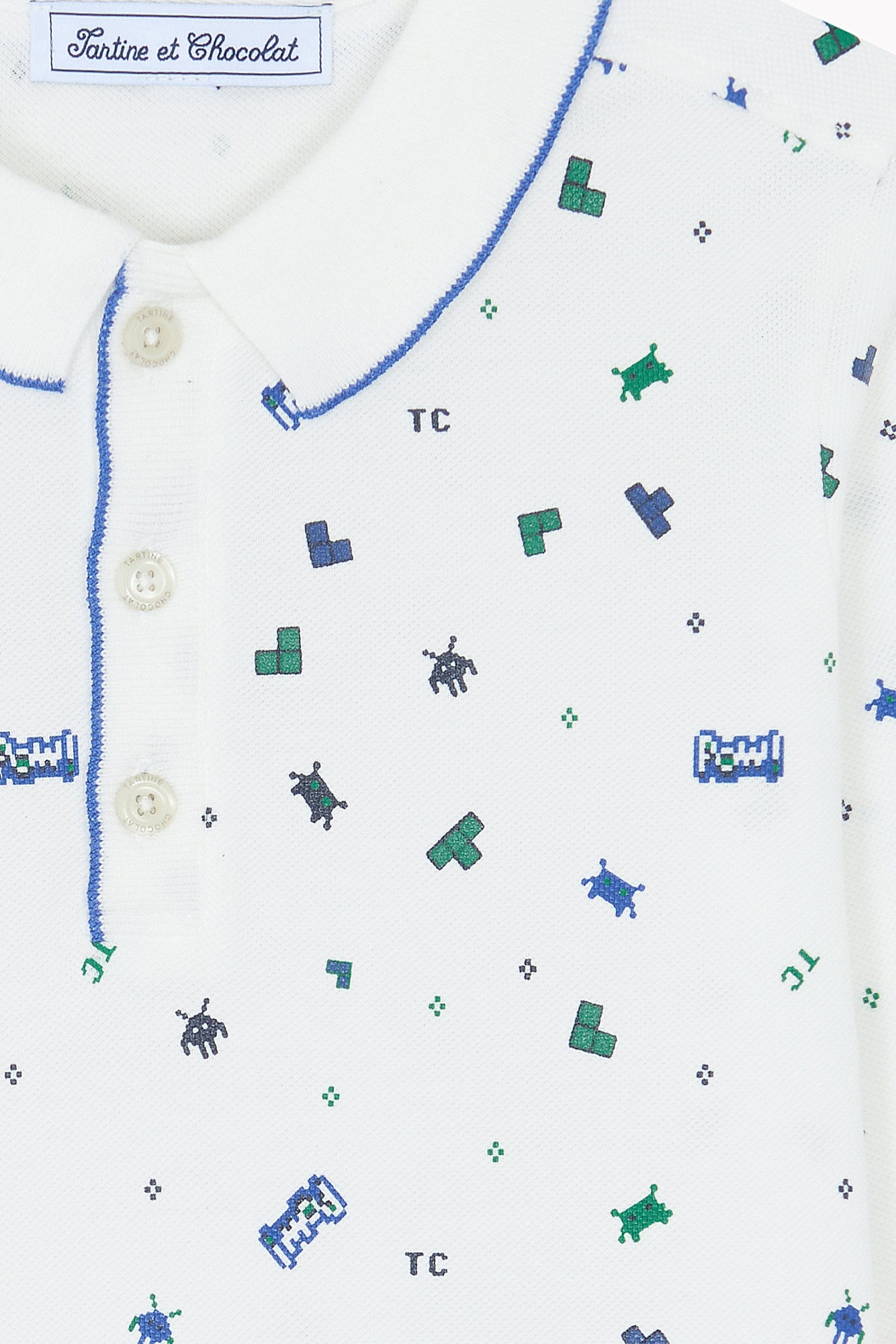 Polo - Blauw elektrisch Tekening pixels