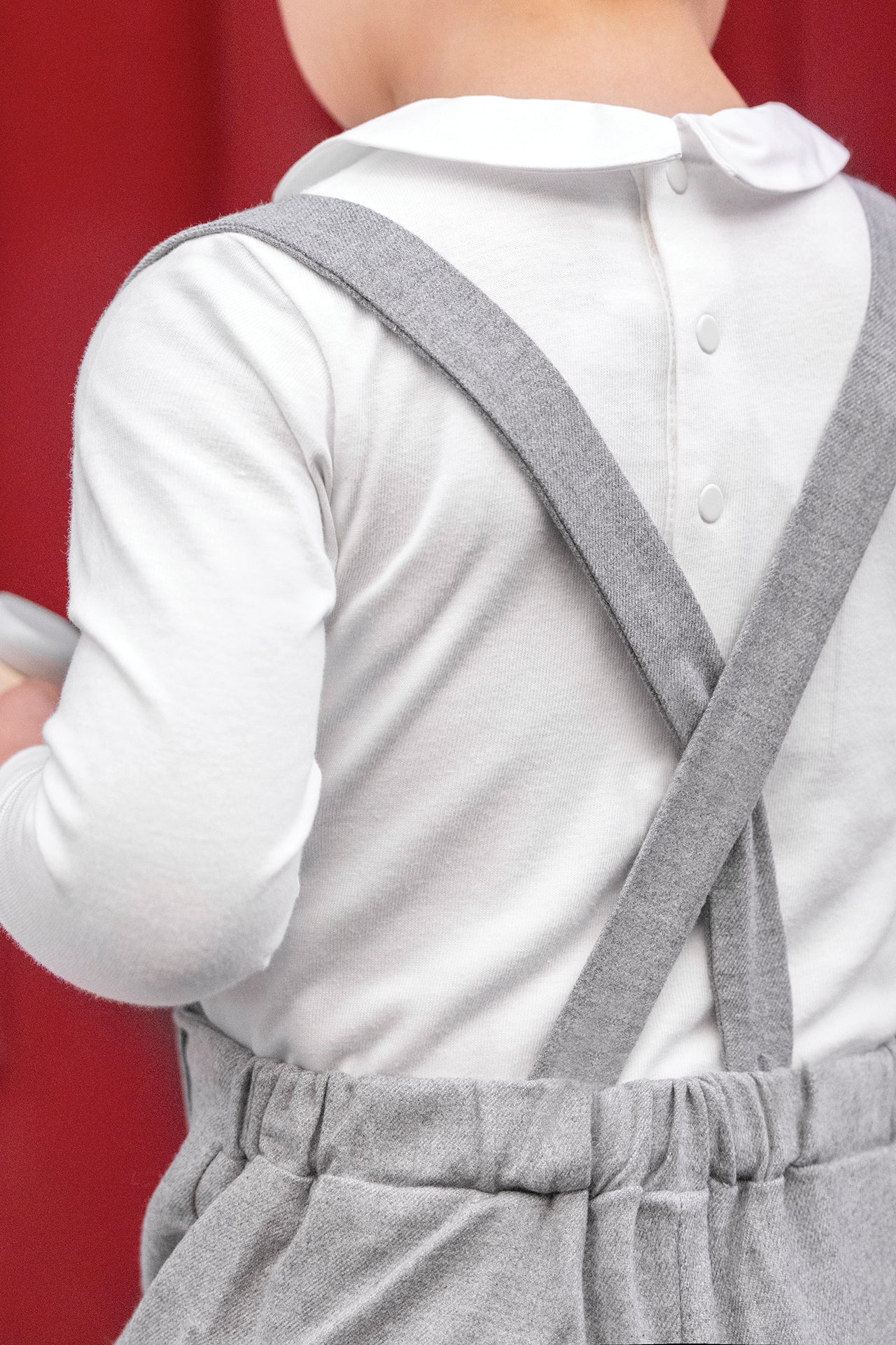 Salopette - Grau gebeugt an Knopf