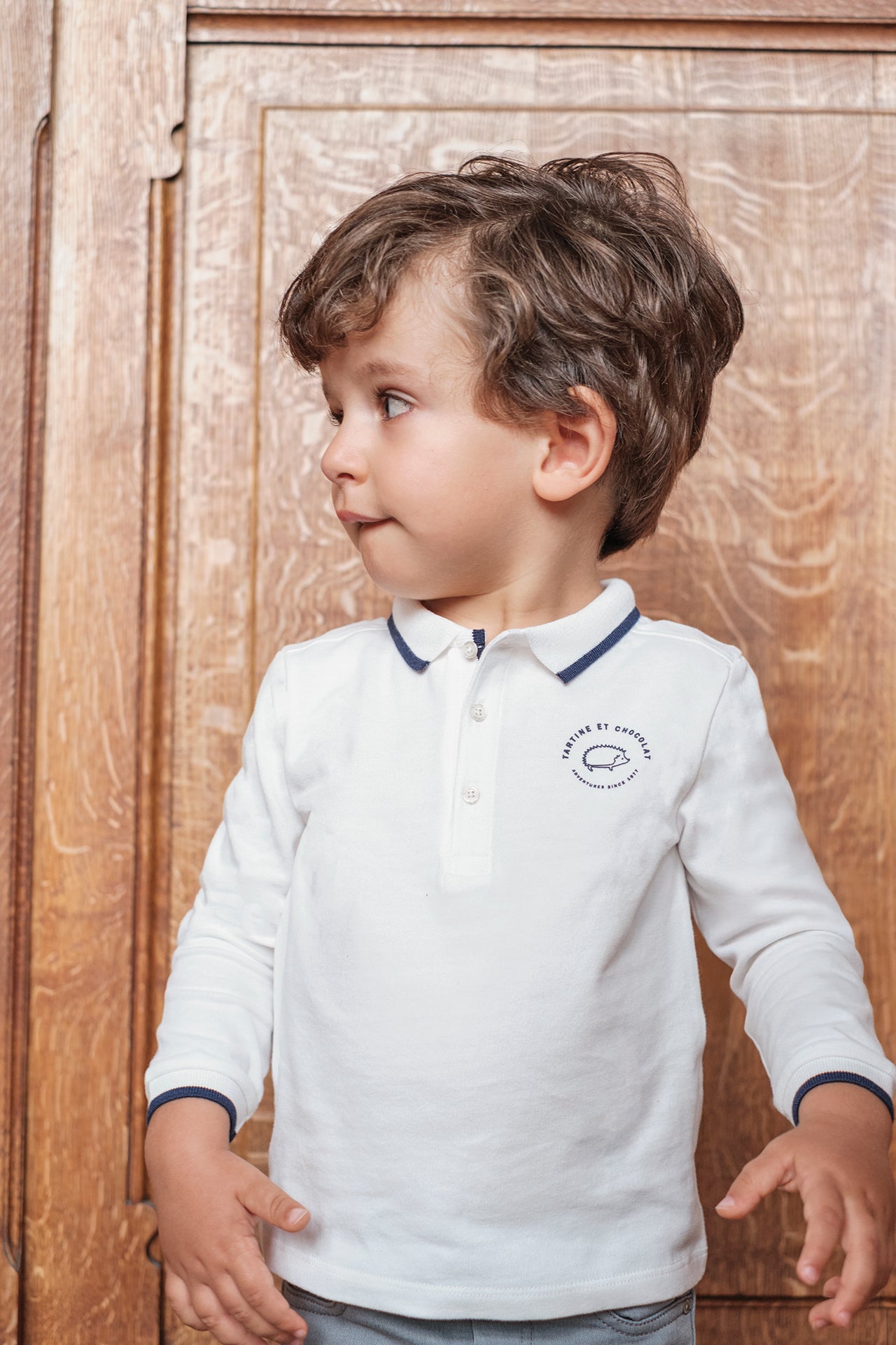 Polo - Ecru liseré marine