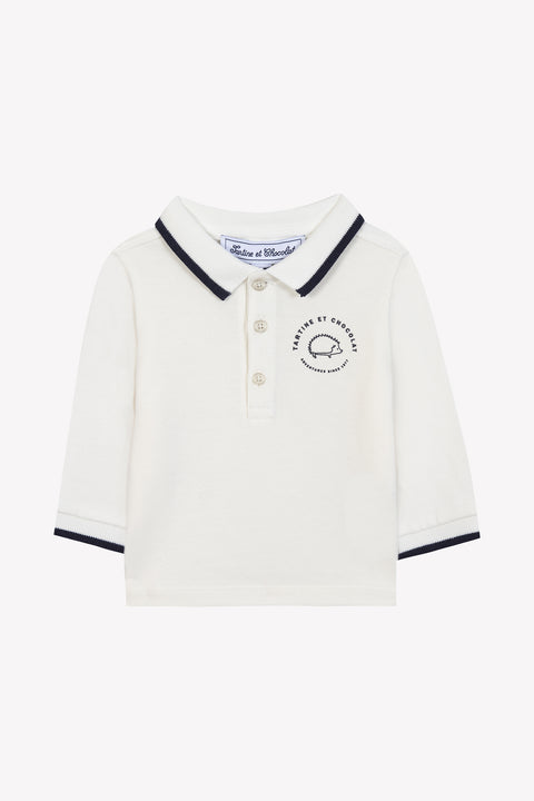 Polo - Ecru liseré marine - Image principale
