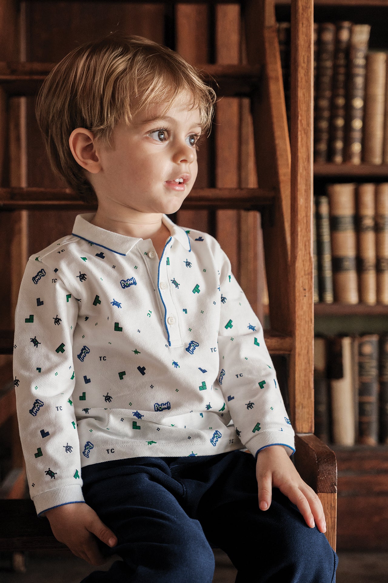 Polo - Azul eléctrico Ilustración píxeles