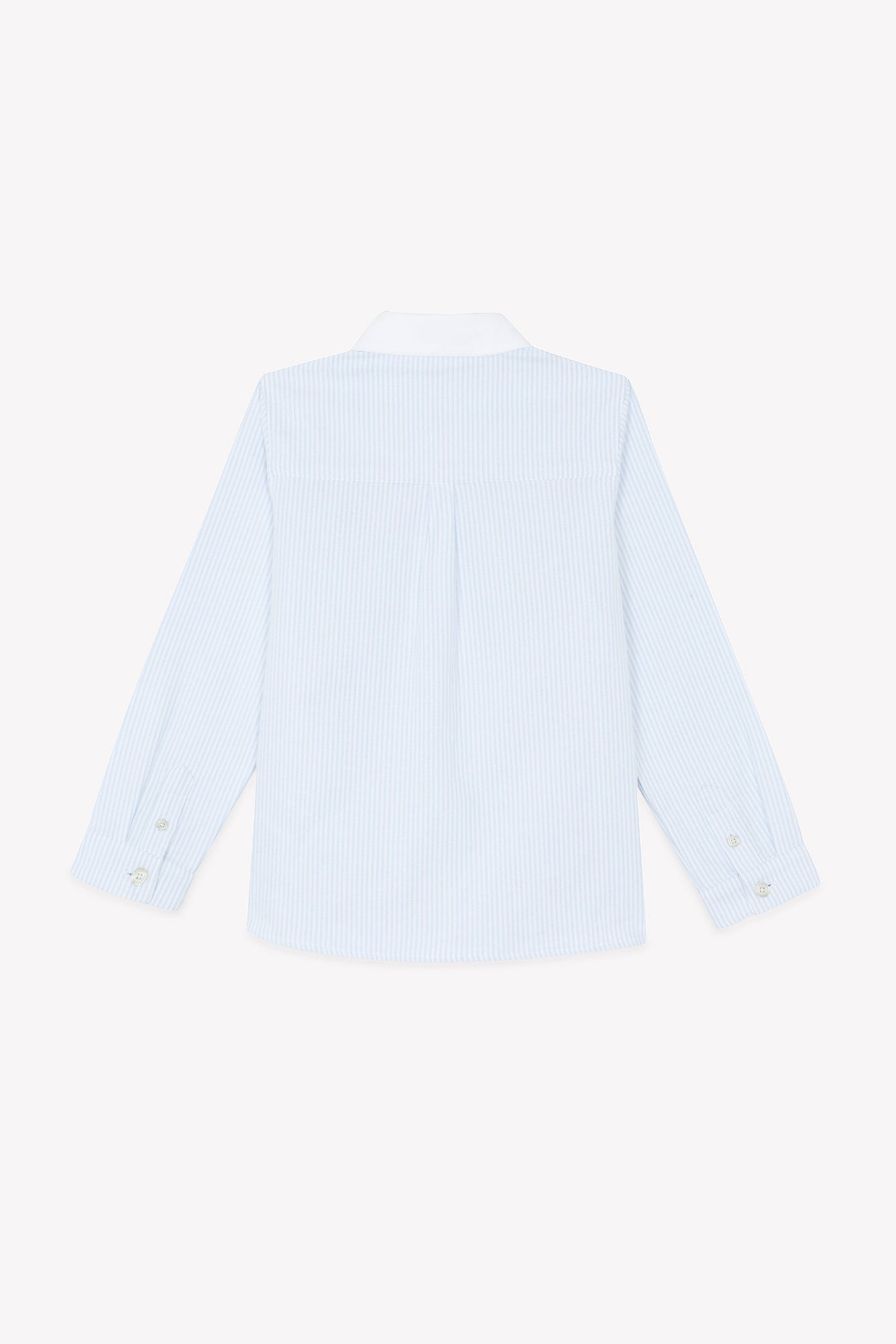 Chemise - Bleu ciel rayures avec boutons apparents