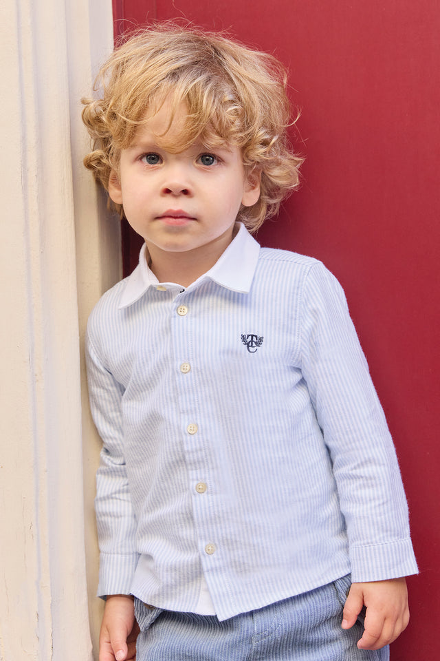 Chemise - Bleu ciel monogramme TC - Image principale