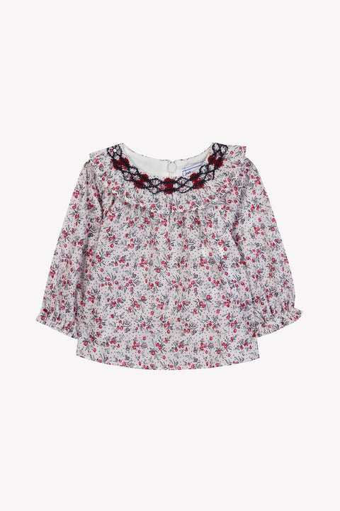 Blouse - Ecru imprimé fleuri - Image principale