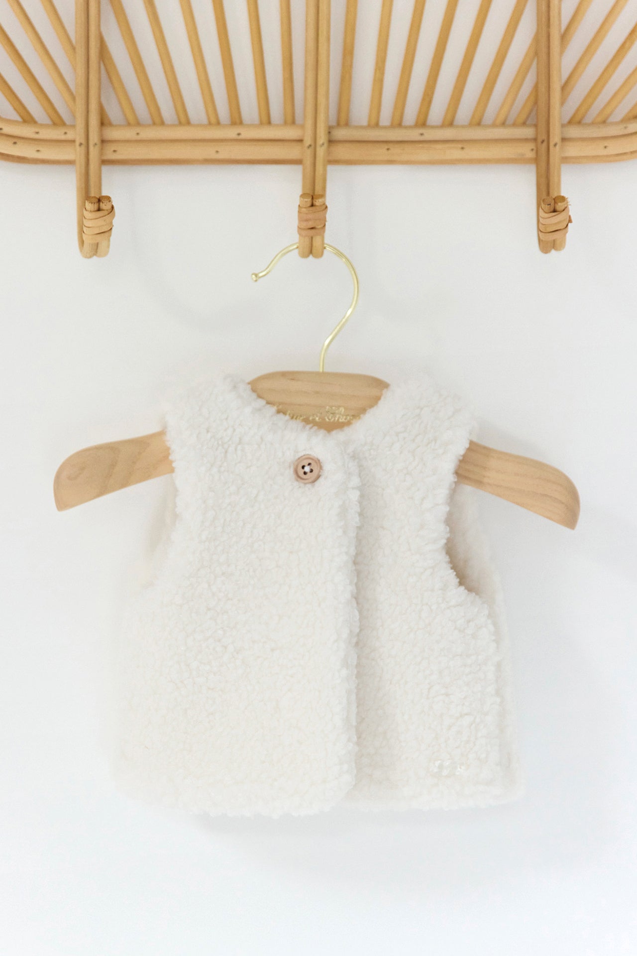 Gilet - Ecru imitation fourrure