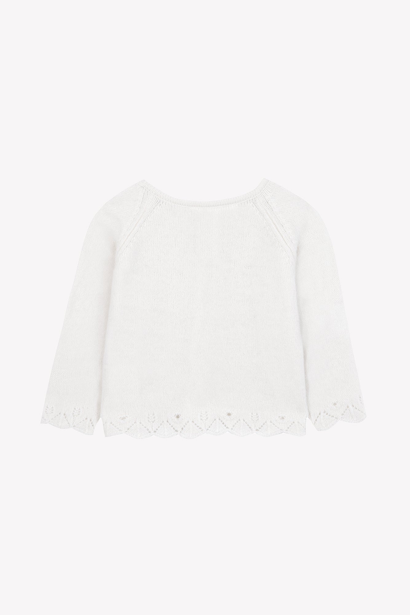 Cardigan - Madreperla  Ricamo feuillage