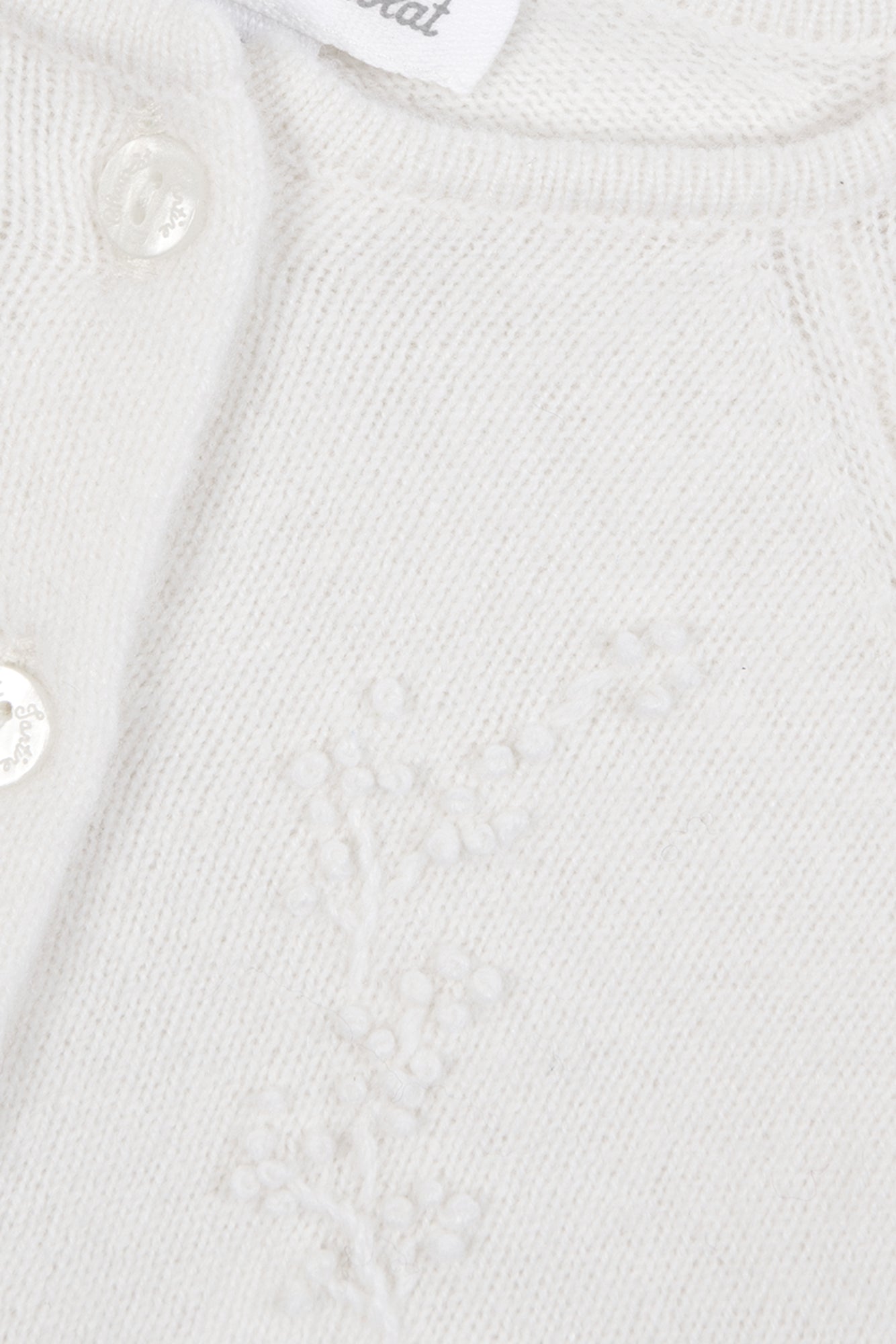 Cardigan - Madreperla  Ricamo feuillage