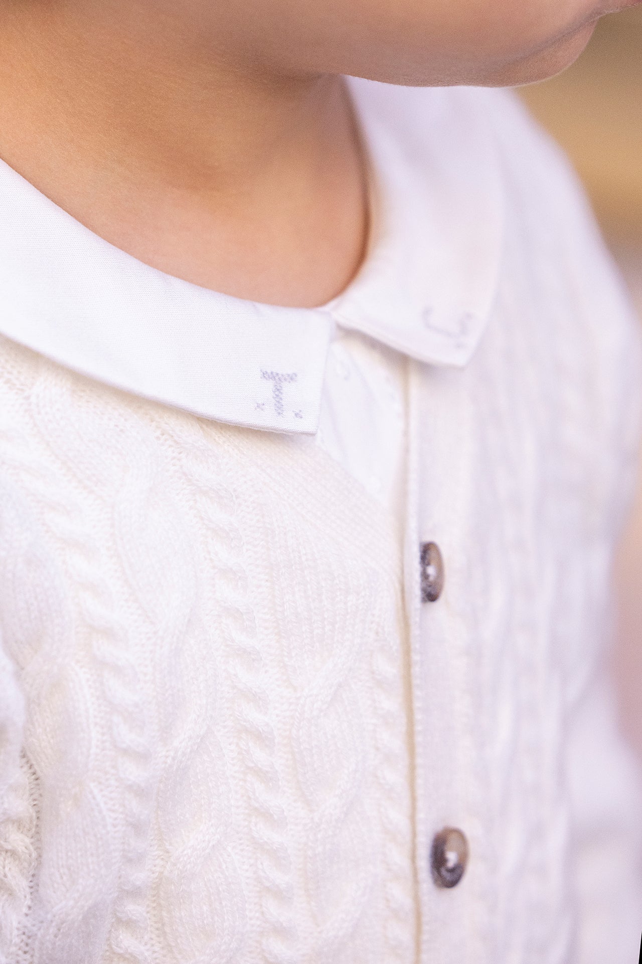 Gilet - Ecru 100% cachemire