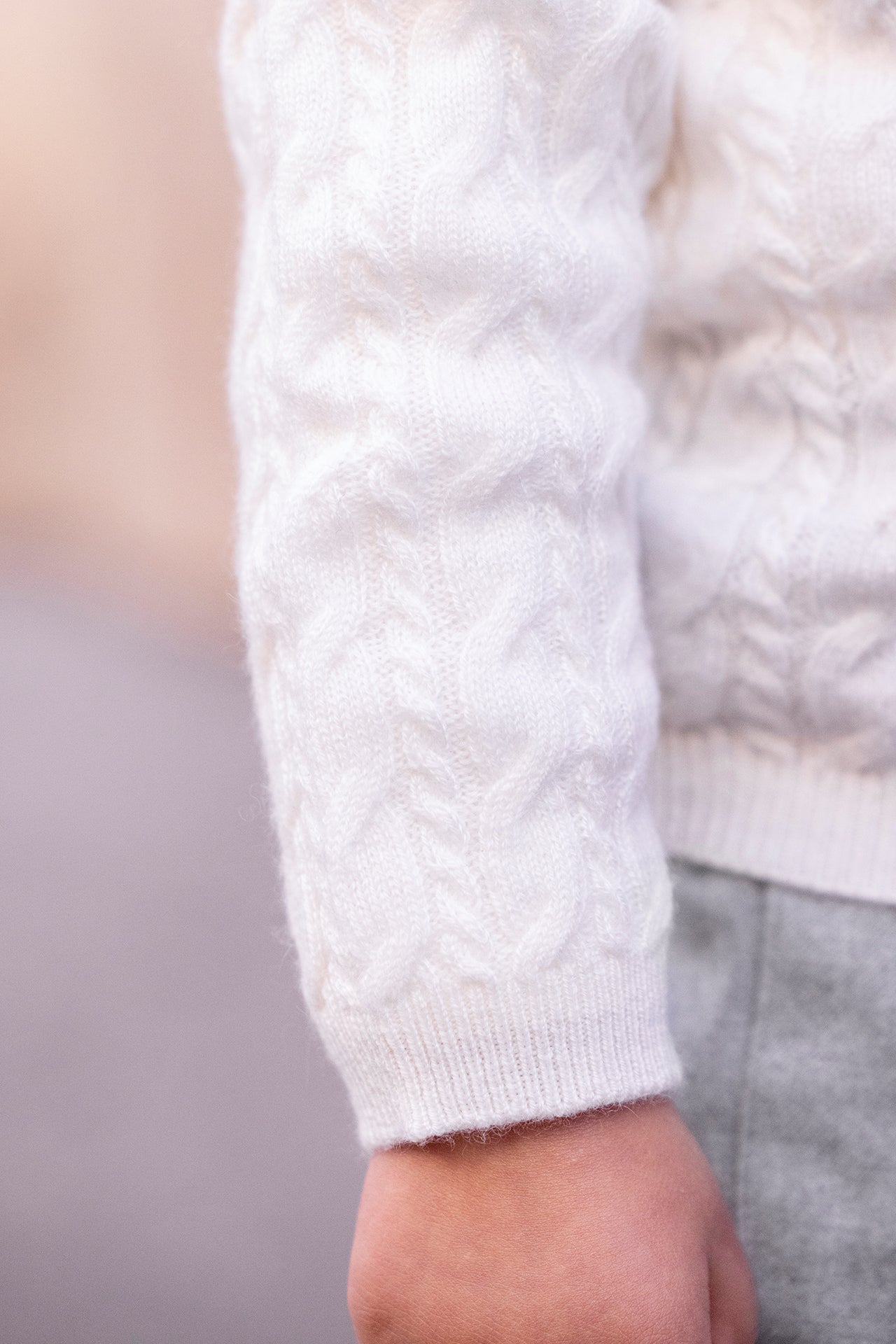 Gilet - Ecru 100% cachemire