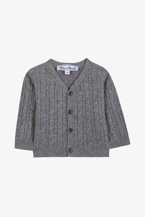 Gilet - Gris chiné 100% cachemire - Image principale