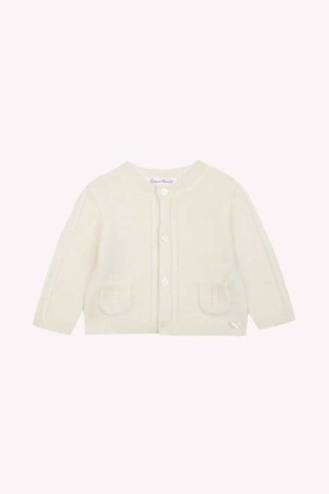 Cardigan - Ecru avec poches - Image principale