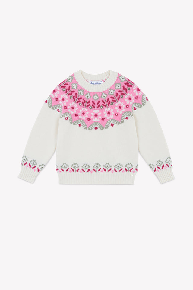 Trui - Ecru patroon jacquard - Image principale