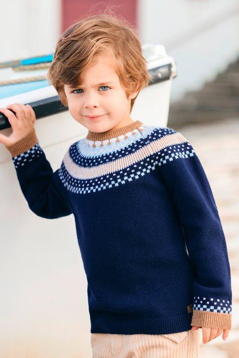 Pull - Marine motif jacquard - Image principale