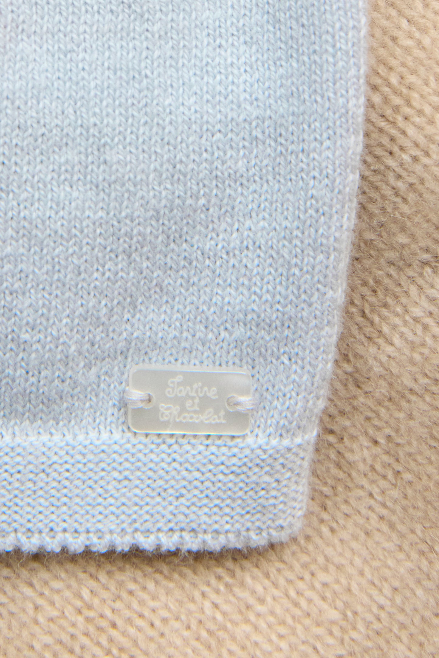 Pull - Bleu broderie hérisson