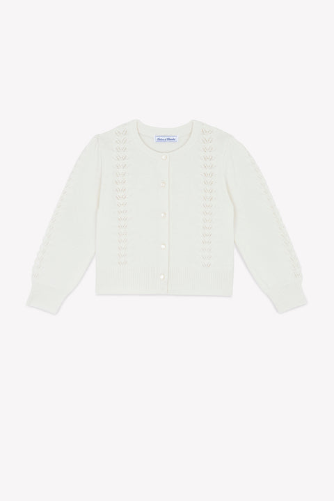 Cardigan - Madreperla in lana traforata - Image principale