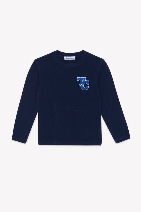 Pull - Marine en laine signature TC - Image principale