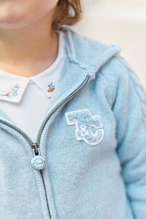 Gilet - Bleu glacier chiné signature TC - Image principale