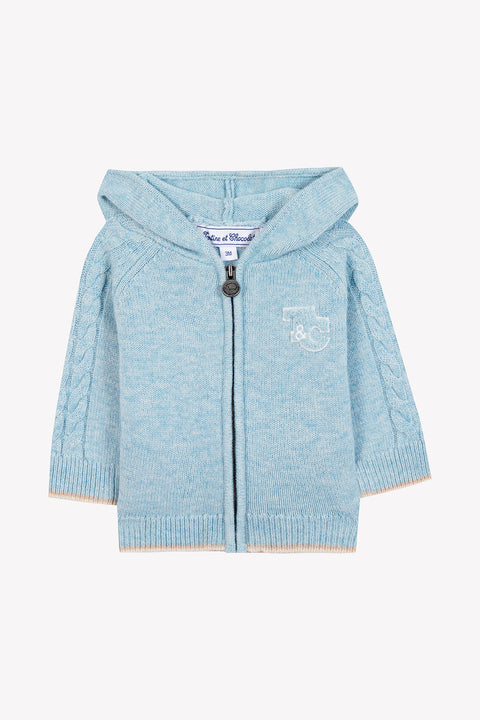 Gilet - Bleu glacier chiné signature TC - Image principale