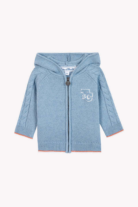 Gilet - Bleu grisé chiné signature TC - Image principale