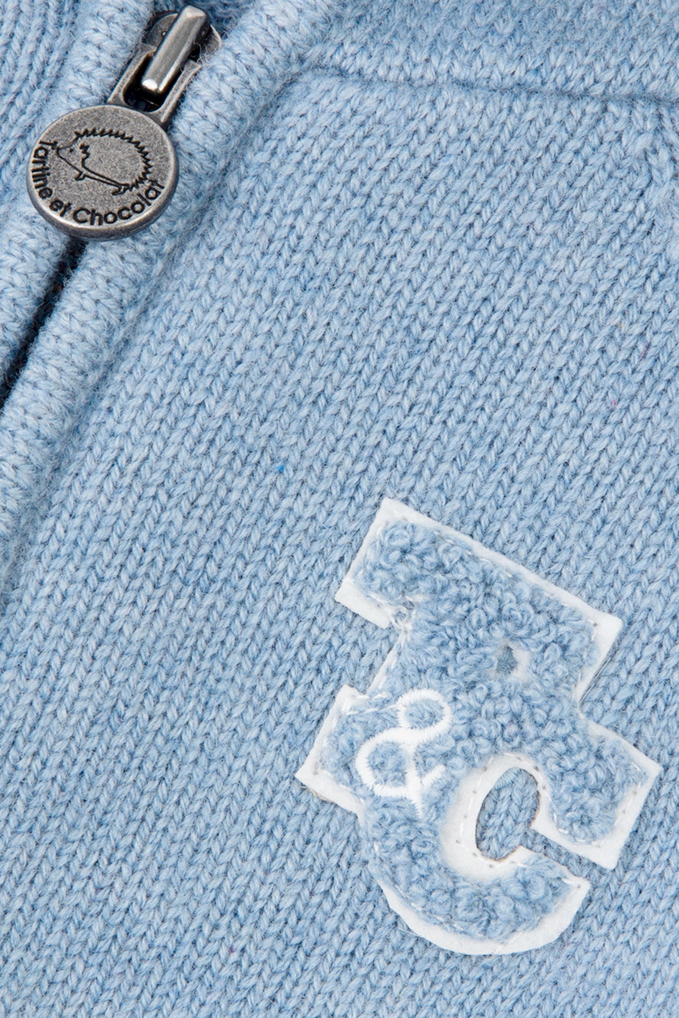 Gilet - Bleu grisé chiné signature TC