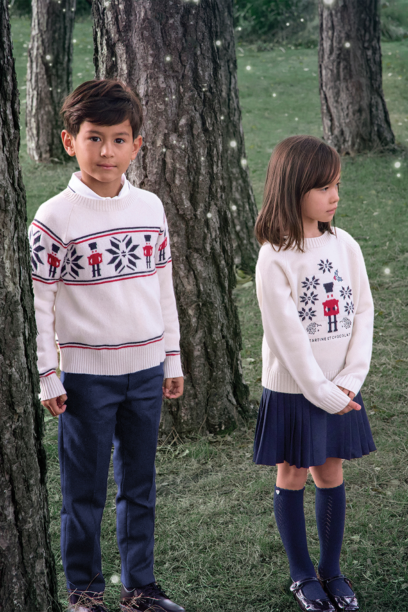 Pull - Ecru broderie casse noisette