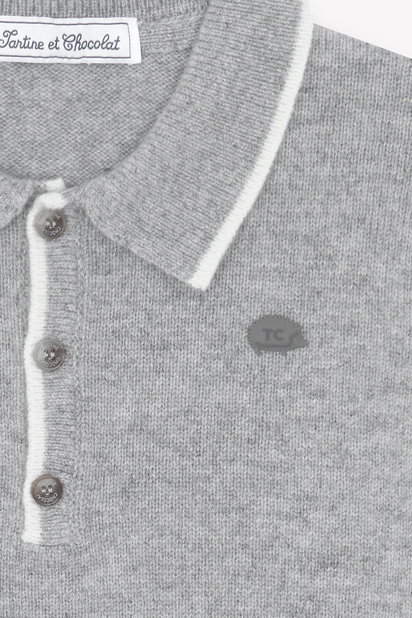 Trui - Grijs China Puntige kraag