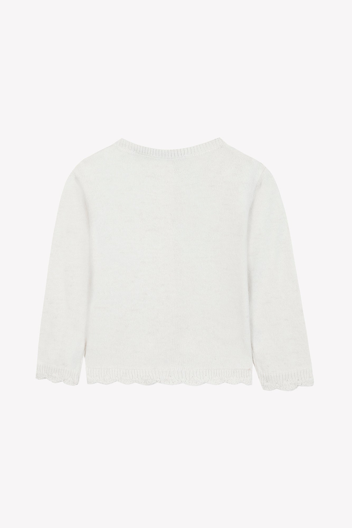 Cardigan - Ecru broderie flocons