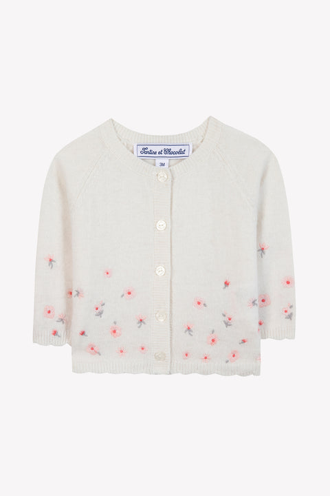 Cardigan - Madreperla ricamo pralina - Image principale