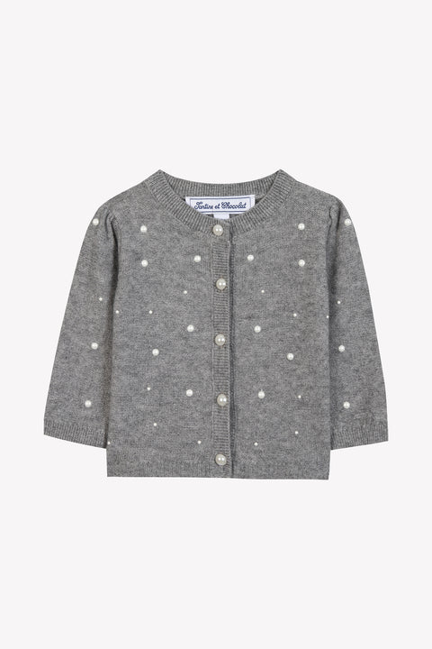 Cardigan - Gris chiné perles - Image principale