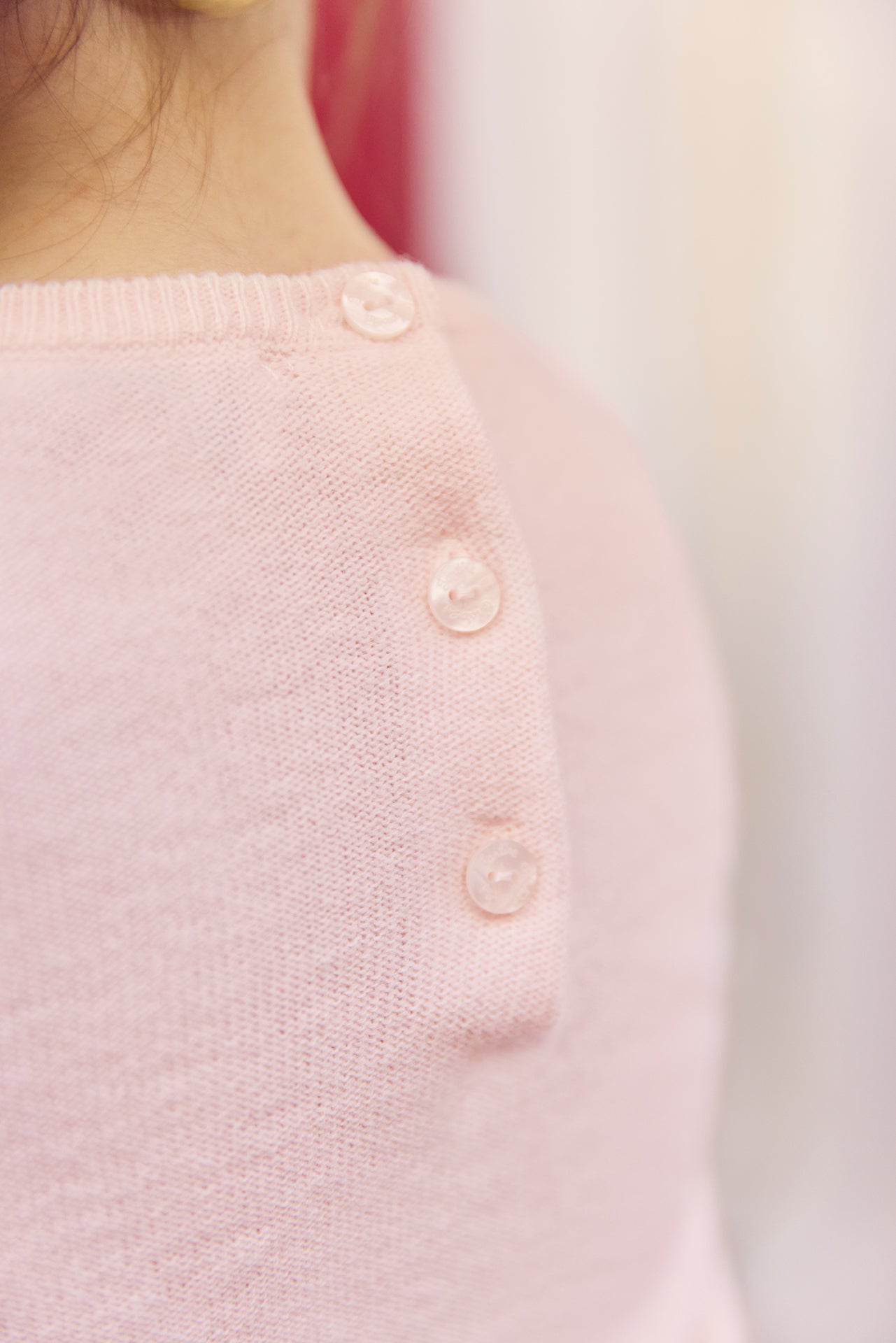 Pull - Rose pâle broderie fleurs