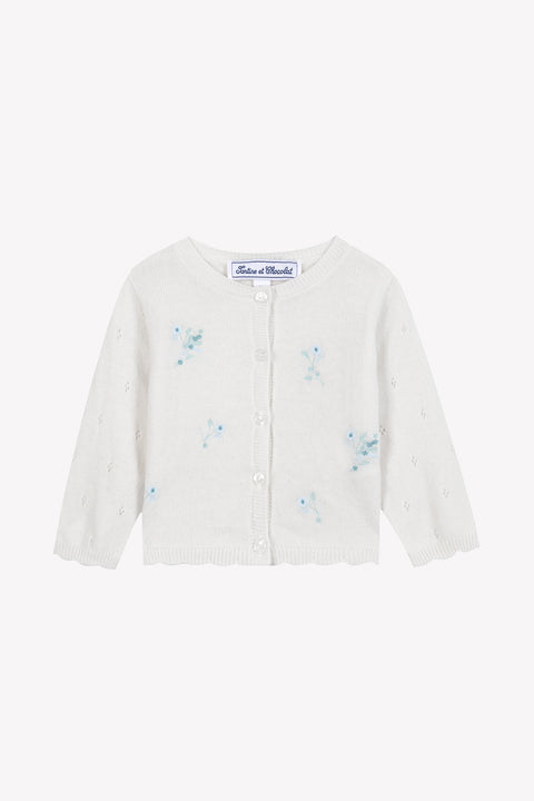 Cardigan - Emeraude broderie florale - Image principale