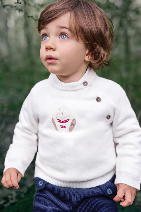 Pull - Ecru illustration lapin - Image principale